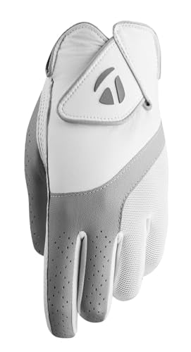 TaylorMade 2019 Kalea Women's Golf Glove, White/Gray, Worn on Left Hand, Small