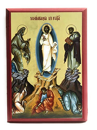 Wooden Byzantine Orthodox Christian Icon The Transfiguration of Jesus Christ on Mt. Tabor (4.5" x 6.5")