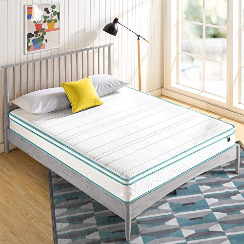 ZINUS 8 Inch Memory Foam Spring Hybrid Mattress / Euro Top Innerspring Mattress / Green Tea-Infused Foam / CertiPUR-US Certified / Mattress-in-a-Box, Queen