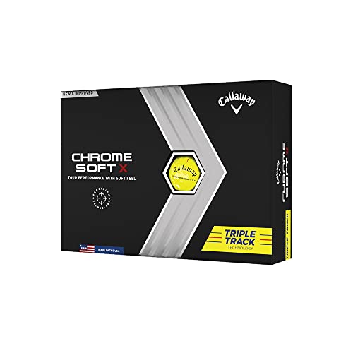 Callaway Golf 2022 Chrome Soft X Golf Balls, Triple Track, Yellow