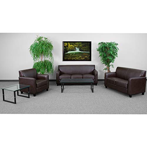 Flash Furniture HERCULES Diplomat Series Reception Set in Brown LeatherSoft