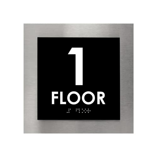 Sign for 1st Floor Modern Design - Interior Stainless Steel Plaque - Apartment Door Number - Office Sign & Metal Signs