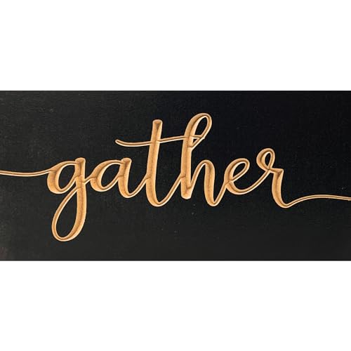 Extra Large Gather Sign - 30 x 60 inches - Carved Gather Kitchen Decor - Gather Wall Decor - Large Gather Signs for Dining Room - Gather Farmhouse Sign - Big Gather Signs - True Stock Studios