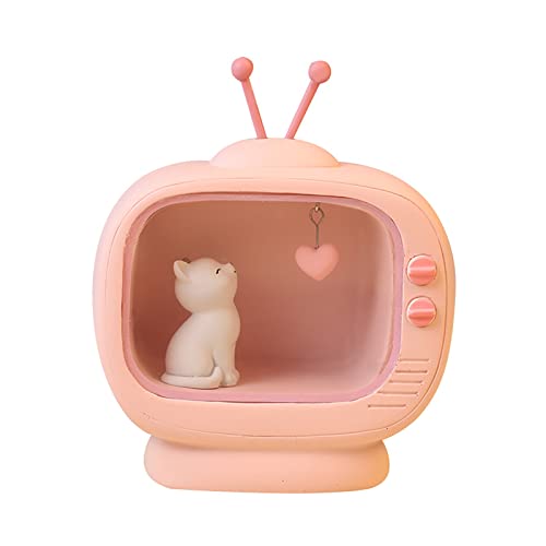 Kids Cat Night Light LED Bedside Lamp Kids Baby Girl Bedroom Cat Light Led Night Light with Plug in (A, One Size)