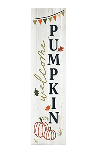 Twisted R Design Welcome Pumpkins Fall Sign - Unique Vertical Fall Decor Wooden Sign, 24" Hanging/Standing Farmhouse Fall Decor, Directly Printed Home Decorations For Fall Season, Cozy Wall Decor, 2ft