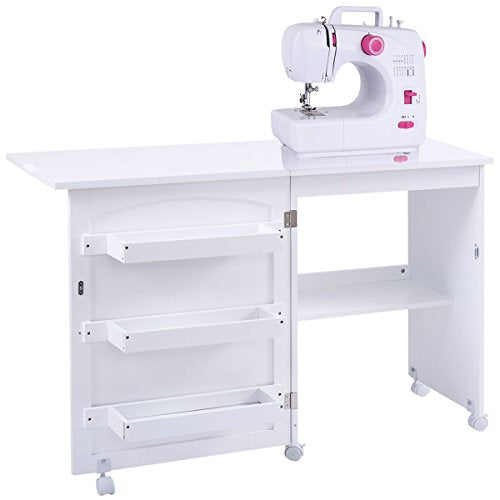 Costway Household Multifunction Sewing Machine And Table (16 Built-In Stitches+Table)