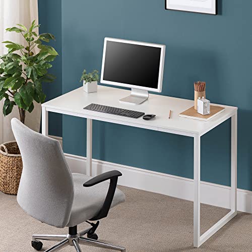 ZINUS Jennifer 47 Inch White Frame Desk / Computer Workstation / Office Desk / Easy Assembly, White