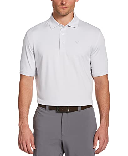 Callaway Men's Pro Spin Fine Line Short Sleeve Golf Shirt (Size X-Small-4X Big & Tall), Bright White, Small