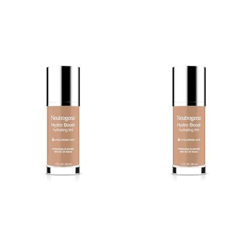 Neutrogena Hydro Boost Hydrating Tint with Hyaluronic Acid, Lightweight Water Gel Formula, Moisturizing, Oil-Free & Non-Comedogenic Liquid Foundation Makeup, 40 Nude Color, 1.0 fl. oz (Pack of 2)