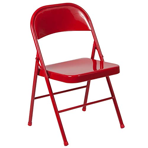 Flash Furniture HERCULES Series Double Braced Red Metal Folding Chair