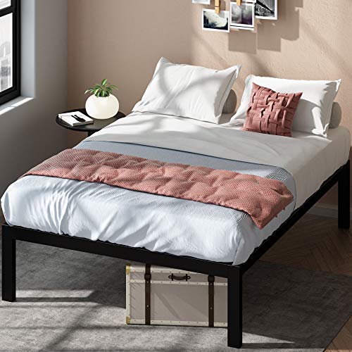 ZINUS Lorrick Metal Platform Bed Frame, Mattress Foundation, Easy, Bolt Free Assembly, Queen, Black