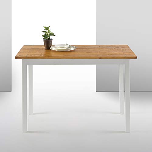 ZINUS Becky Farmhouse Wood Dining Table, Table Only White 45 in x 28 in x 29 in