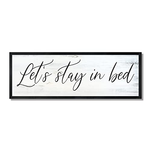 Master bedroom wall decor over the bed-let's stay in bed-bedroom signs above bed-wedding gift for couple-bridal shower gift-wall decor bedroom