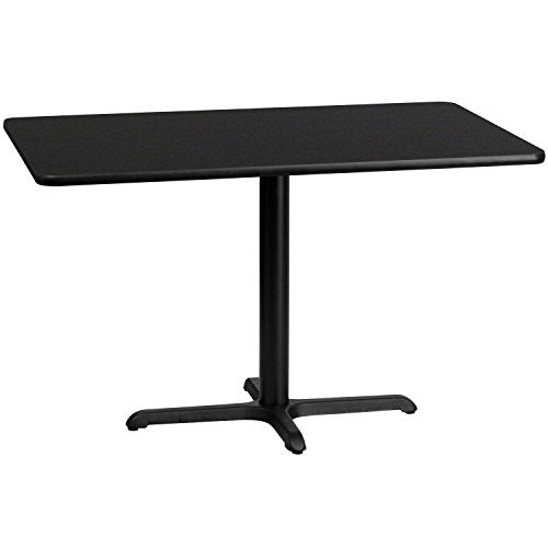 Flash Furniture Stiles 30'' x 48'' Rectangular Black Laminate Table Top with 23.5'' x 29.5'' Table Height Base