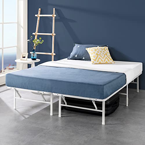 ZINUS SmartBase Tool-Free Assembly Mattress Foundation / 14 Inch Metal Platform Bed Frame / No Box Spring Needed / Sturdy Steel Frame / Underbed Storage, White, Queen