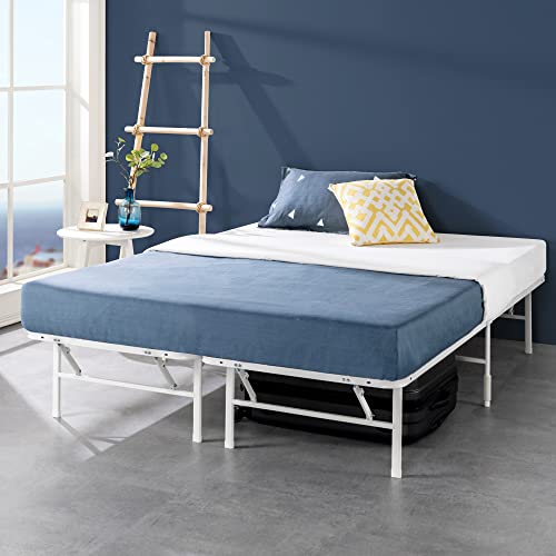 ZINUS SmartBase Tool-Free Assembly Mattress Foundation / 14 Inch Metal Platform Bed Frame / No Box Spring Needed / Sturdy Steel Frame / Underbed Storage, White, Cal King