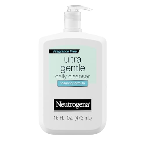 Neutrogena Fragrance Free Ultra Gentle Foaming Daily Cleanser, Hydrating Face Wash for Sensitive Skin, Removes Makeup & Gently Cleanses Without Over Drying, Hypoallergenic, 16 fl. oz