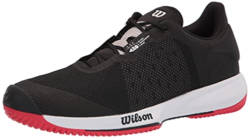 Wilson Men's KAOS Swift Tennis Shoe, Black/Pearl Blue RED, 8