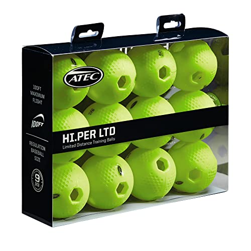 ATEC Hi.Per LTD Limited Distance Training Balls - 12 Balls, Regulation Baseball Size