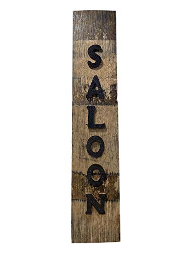 Reclaimed Bourbon Barrel Stave Saloon Sign - Décor for Home Bar