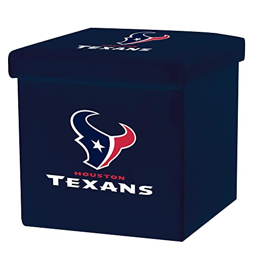 Franklin Sports NFL Houston Texans Storage Ottoman with Detachable Lid 14 x 14 x 14 - Inch