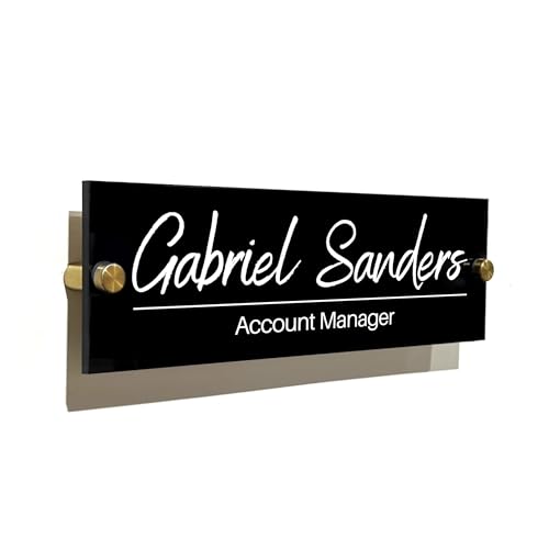 BLACK ACRYLIC Custom Signs for Office Doors - Name Plate Wall Decor Personalized Sign Office Supply Christmas Gift Thanksgiving Gift New Year Gift