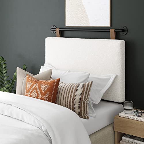 Nathan James Harlow Wall Mount Headboard, Twin, White/Black