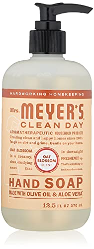 MRS. MEYER'S CLEAN DAY Hand Soap, Made with Essential Oils, Biodegradable Formula, Oat Blossom, 12.5 fl. oz - Pack of 6