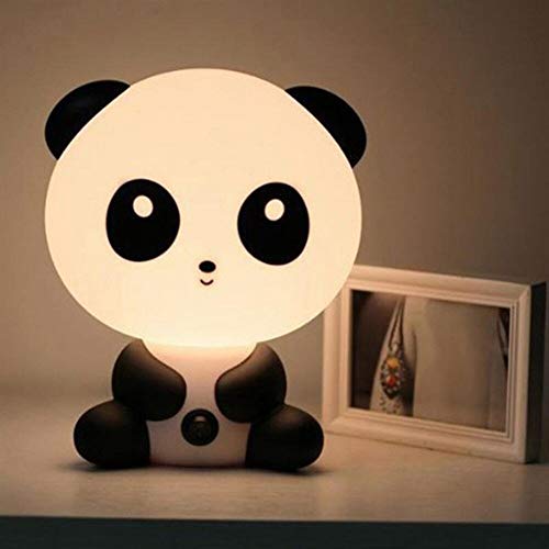 Panda/Bear Cartoon Night Light Kids Bed Lamp Night Sleeping Lamp for Children Room Light EU/US Plug (Panda, Blue)