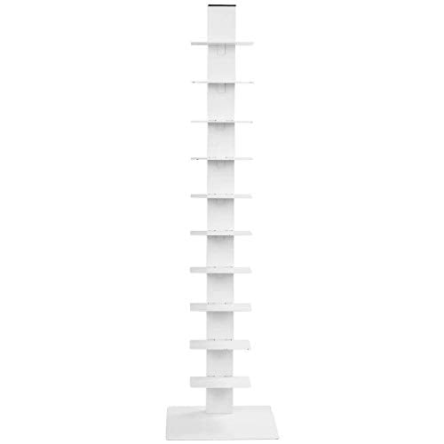 COSTWAY Spine Book Tower Shelf, White