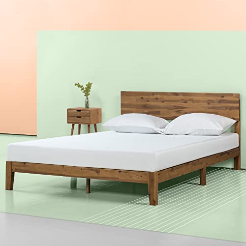 ZINUS Julia Wood Platform Bed Frame / Solid Wood Foundation with Wood Slat Support / No Box Spring Needed / Easy Assembly, Full, Brown