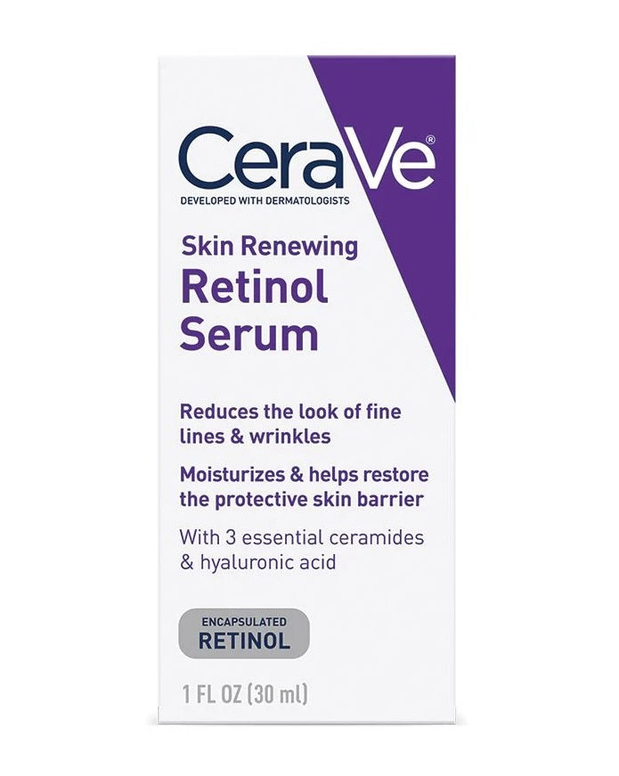 CeraVe Skin Renewing Retinol Serum, 1 Oz - with 3 Essential Ceramides & Hyaluronic Acid