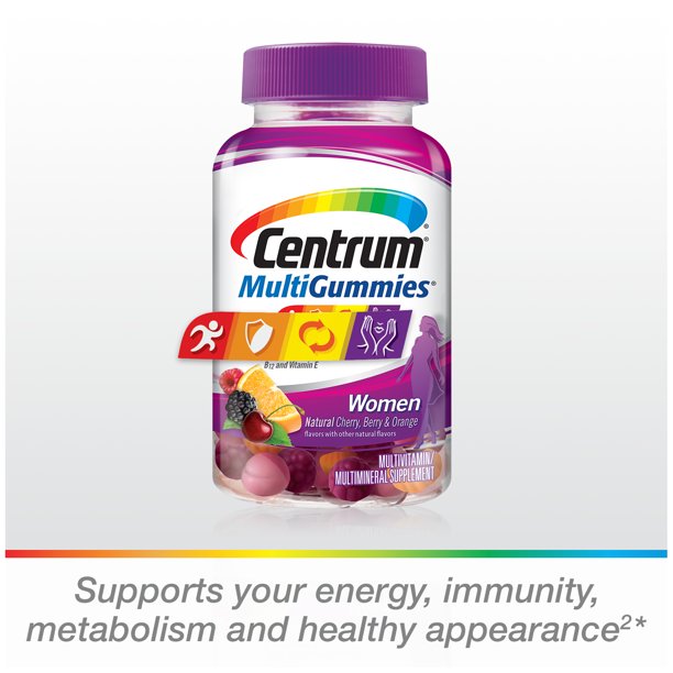 Centrum MultiGummies Multivitamin for Women, Multimineral Supplement with Vitamin D3, B Vitamins and Antioxidants, Assorted Fruit Flavor - 150 ct