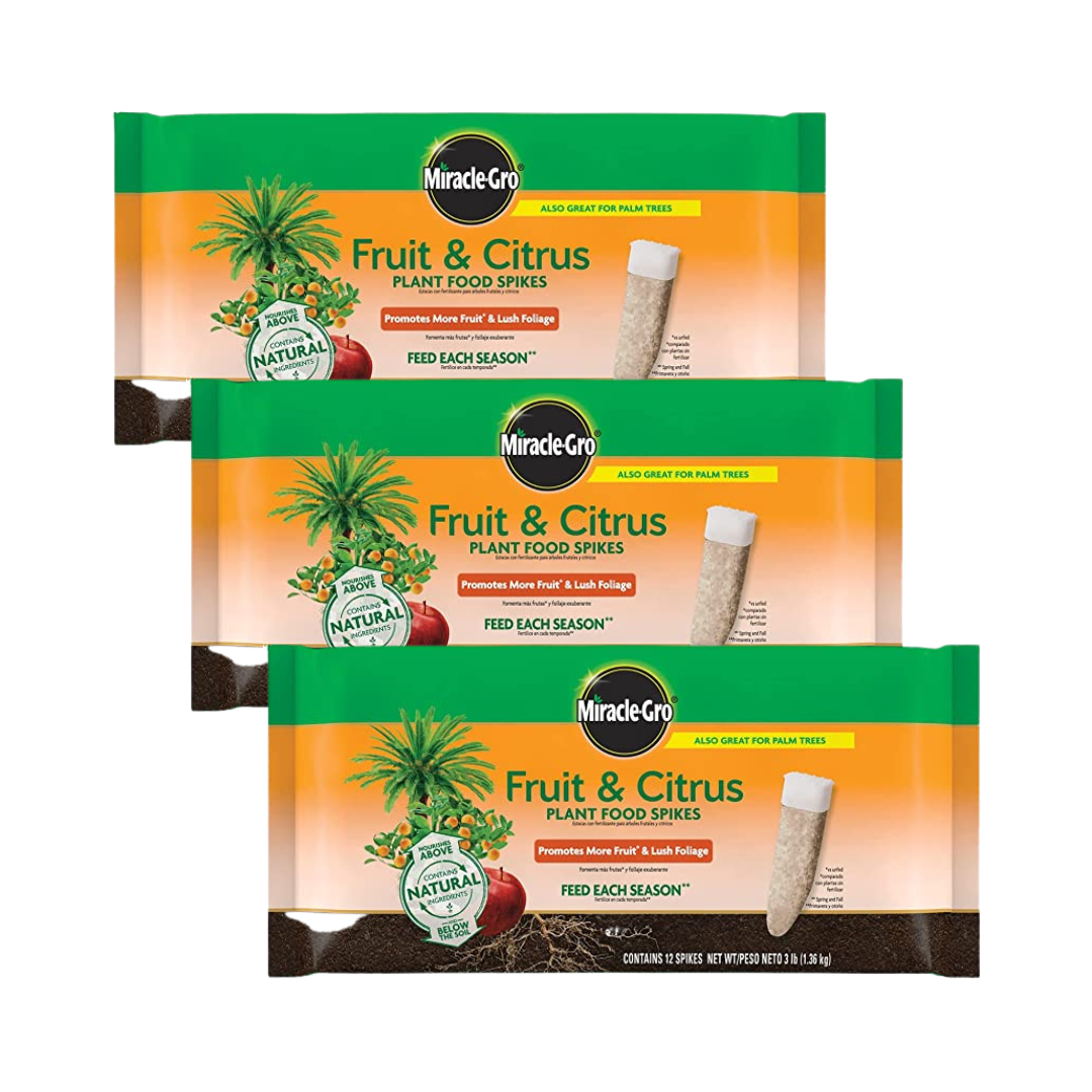 Miracle-Gro Fruit & Citrus Plant Food Spikes,12 Spikes - Promotes More Fruit & Lush Foliage