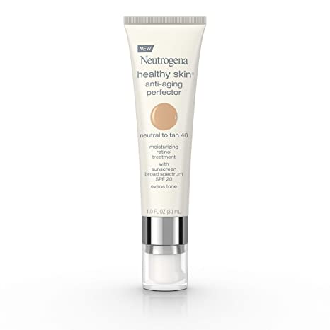 Neutrogena Healthy Skin Anti-Aging Perfector Tinted Facial Moisturizer and Retinol Treatment, Broad Spectrum SPF 20 Sunscreen with Titanium Dioxide