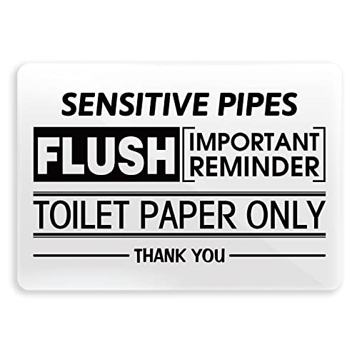 3.5 * 5Inch Bathroom Sign Do Not Flush Durable Designer Sign Premium Finish Acrylic Decor Sign Flush Only Toilet Paper English