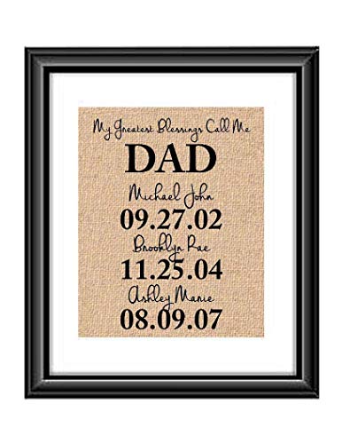 Christmas Gift for Dad | My Greatest Blessings Call Me Dad Burlap or Cotton Print | Gifts for Dad | Father Gifts | Birthday gift for Dad | Christmas gifts for Dad from Daughter