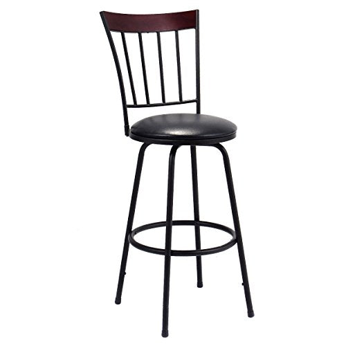 COSTWAY Vintage Bar Stool Swivel Counter Height Modern Bistro Pub Chair Barstool (1)