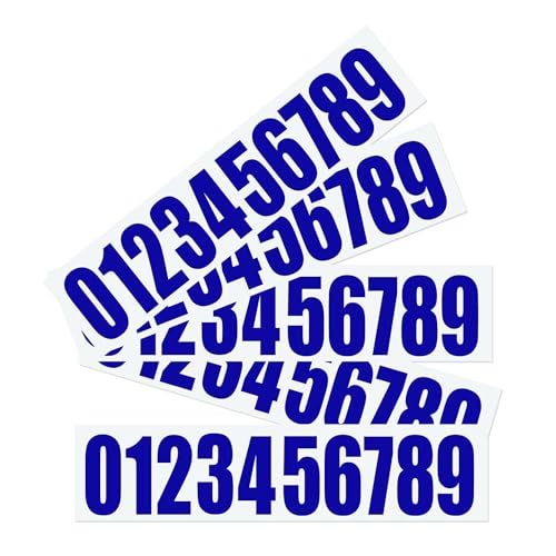 Blue Vinyl Numbers Stickers 2 Inches, 5 sets 50 pieces Self-Adhesive Vinyl Numbers Kit, Mailbox permanent Numbers Sticker for Home, Boats, Signs, Window, Cars, Trucks, Business, Address Number