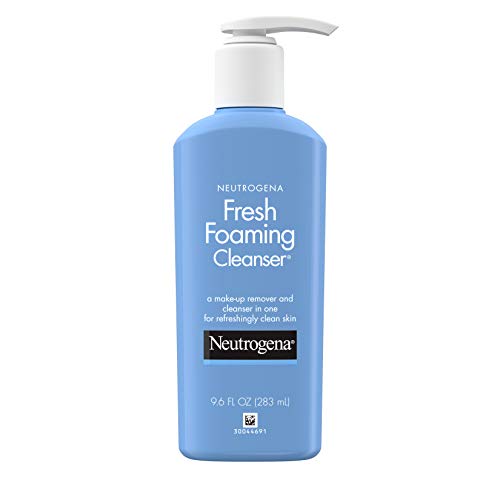 Neutrogena Fresh Foaming Facial Cleanser & Makeup Remover with Glycerin, Oil-, Soap- & Alcohol-Free Daily Face Wash Removes Dirt, Oil & Waterproof Makeup, Non-Comedogenic, 9.6 fl. oz