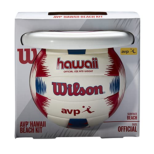 WILSON AVP Hawaii Outdoor Volleyball Kit - Official Size, Maroon/Blue/White