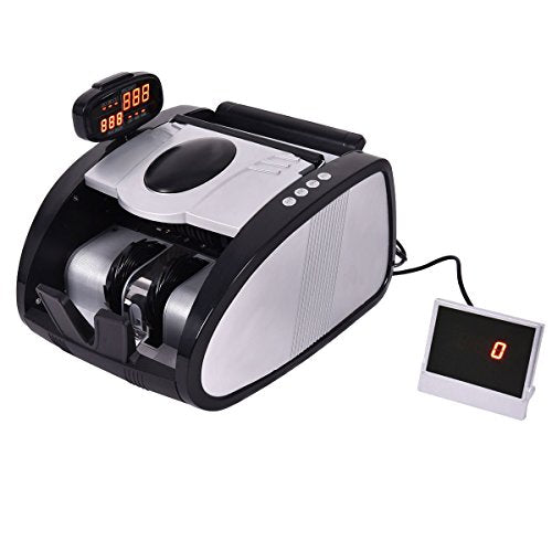 Costway Digital Bill Money Counter Counting Machine Bank Counterfeit Detector UV/MG Cash Counting Machine