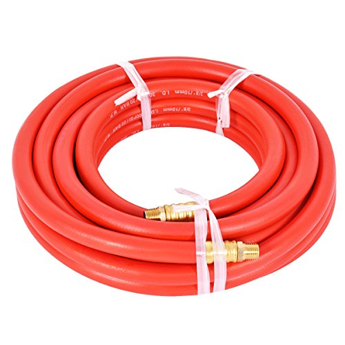 Costway 300 PSI Rubber Air Hose 3/8" With 1/4 Inch NPT Brass End For Air Compressor (25Ft)