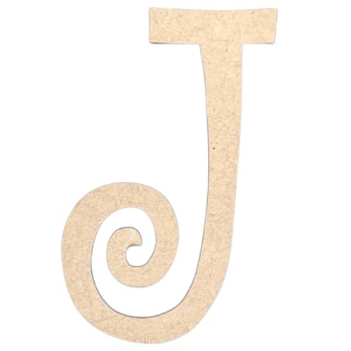 2" Tall MDF Letter J | 1/8" Thick | Krafty Supply Letters | Curlz | Wooden Letter