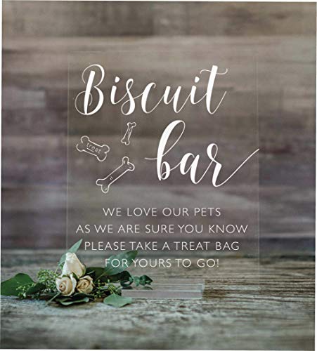 Biscuit Bar Acrylic Take One Sign for Weddings and Events - Please Take One Sign for Wedding Dog Treats: The Perfect Favors Sign for Pet Lovers (8x10 Acrylic Sign with Acrylic Stand).