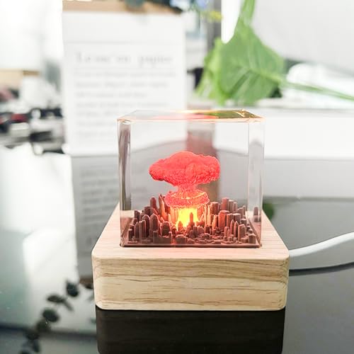 Mushroom Cloud Nuclear Explosion Lamp,2024 Nuclear Explosion Bomb Mushroom Cloud Lamp,Atomic Bomb Model Atmosphere Lamp,Mushroom Lamp, Mushroom Night Light