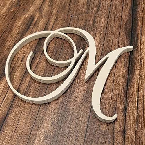 Precision Cut Unfinished Wood Script Monogram Letter - Back40Life