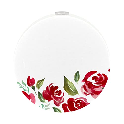 2 Pack Plug-in Nightlight LED Night Light with Dusk-to-Dawn Sensor for Kids Room, Nursery, Kitchen, Hallway Chinese Painting Roses