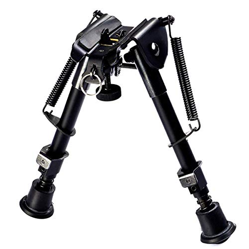 COSTWAY Hunting Rifle Bipod 6" to 9" Adjustable Spring Return Sniper Sling Swivel Mount