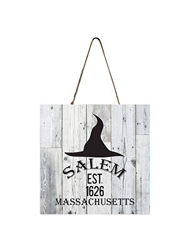 Funny Halloween Mini Hanging Sign (Witch Hat Salem)